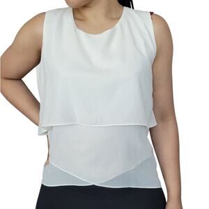 Whimsical Women's Tunic White Flowy Top Medium